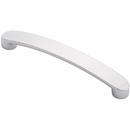 Loops Flat Fronted Bow Pull Handle in Polished Chrome, 140 x 12 mm with 128 mm Fixing Centres