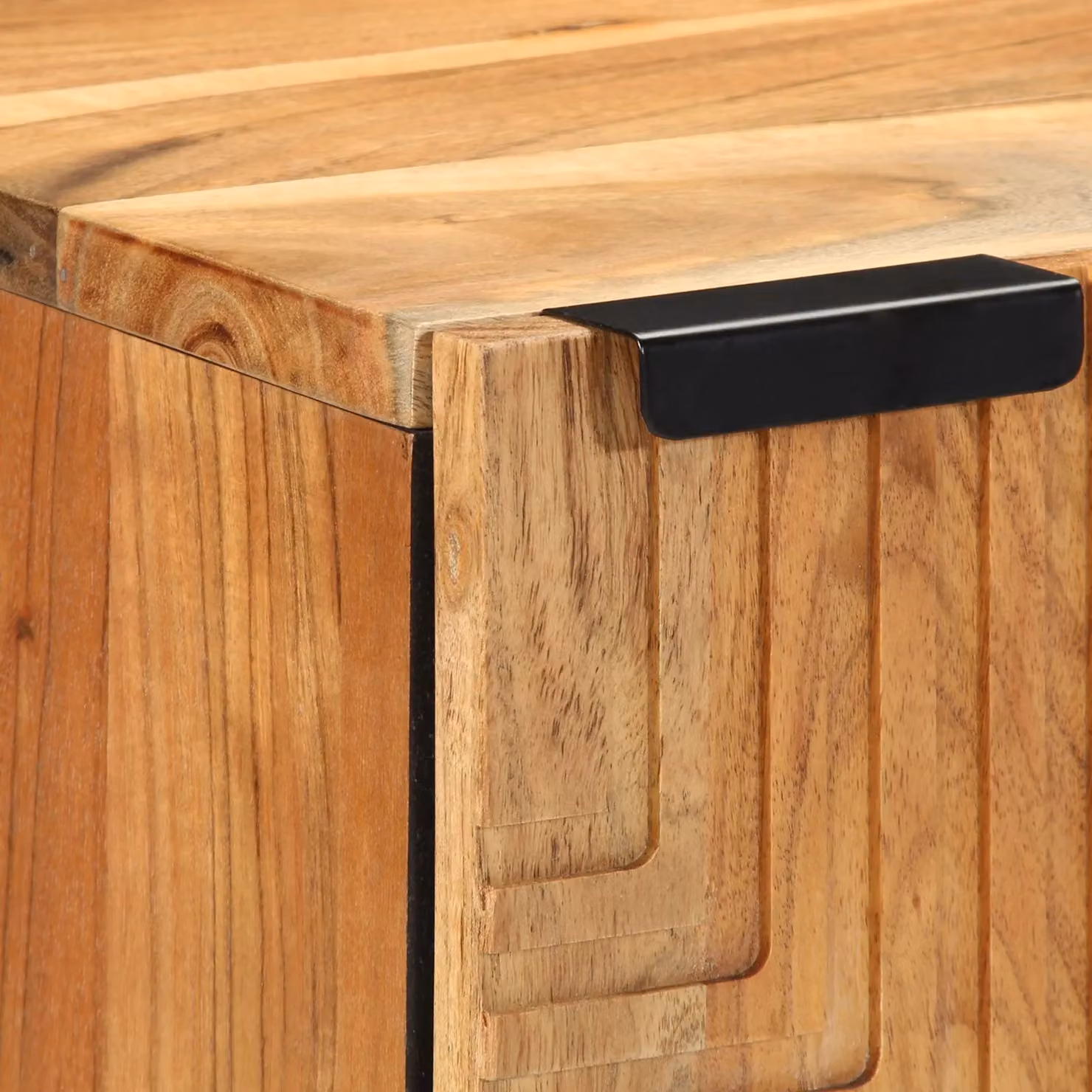 Berkfield Home Brown Acacia Wood Hanging Bathroom Cabinet with Hinged Doors, W: 38 cm, D: 33.5 cm, H: 48 cm – 4