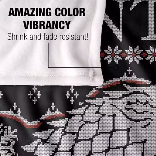 LOGOVISION Game of Thrones Winter is Coming Ugly Christmas Sweater Throw Blanket, W/D/H: 152 x 127 cm, White/Multicolour – 3