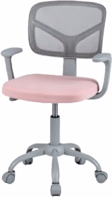 Costway Pink Fabric Swivel Task Chair for Children with Armrests and Castors