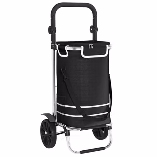 vidaXL Shopping Trolley in Black with Oxford Fabric, W/D/H: 36.5 x 46.5 x 100.5 cm