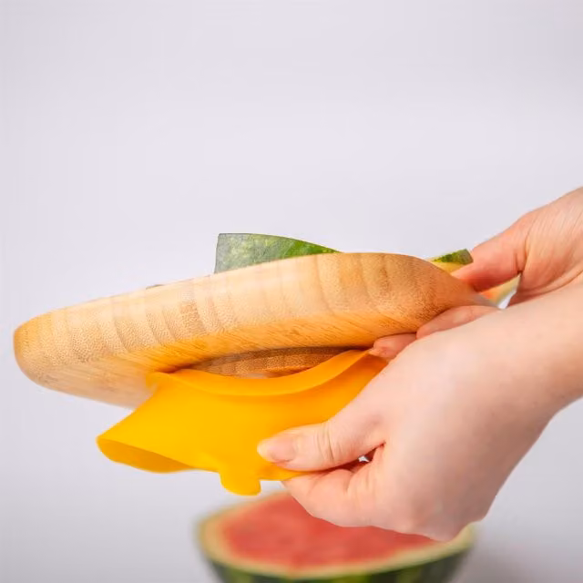 Tiny Dining Childrens Bamboo and Silicone Suction Bowl in Yellow