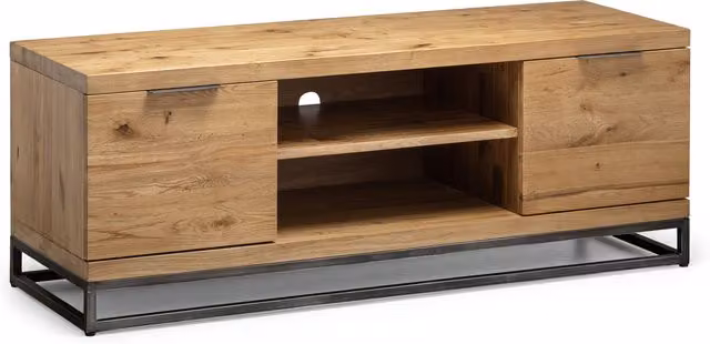 Julian Bowen Brooklyn Industrial Oak and Metal TV Unit, W: 120 cm, D: 40 cm, H: 50 cm – 6