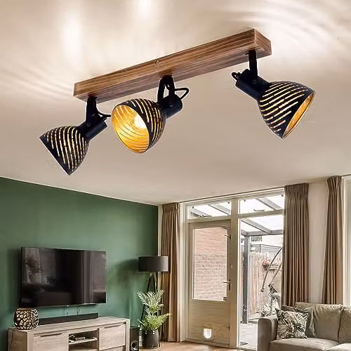 Netlighting Lenna Adjustable Ceiling Spotlight Bar in Black and Gold/Brass – 2
