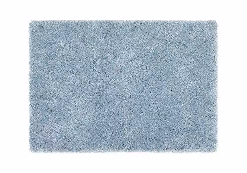 Rugs Direct Blue Polyester Rectangular Modern Plain Rug