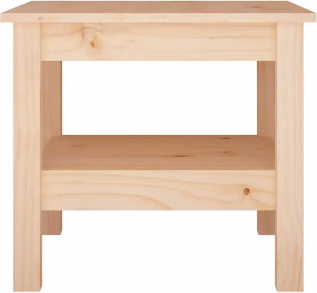 Berkfield Home Beautiful Coffee Table in Natural Solid Pine, W/D/H: 45 x 45 x 40 cm – 1