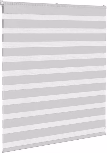 Berkfield Home Elegant Zebra Blind in Light Grey, W: 125 cm, H: 100 cm