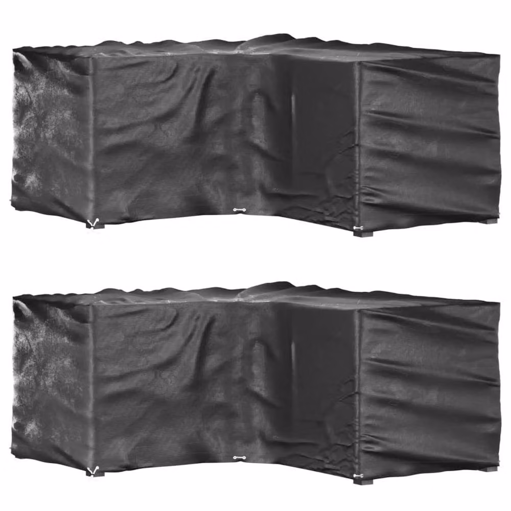 Berkfield Home L-Shaped Garden Furniture Covers, 2 Pack, Black, W/D/H: 185 x 185 x 90 cm – 2