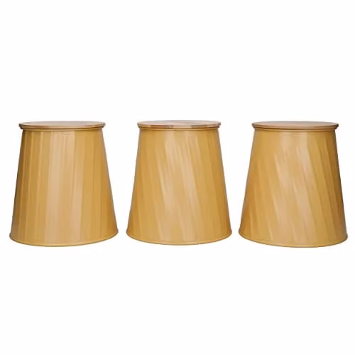 KitchenCraft 3-Piece Airtight Storage Canister Set in Yellow with Bamboo and Metal Lids