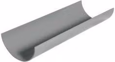 FloPlast Mini Half Round PVC Gutter, Grey, Pack of 6, Length: 2 m, Diameter: 76 mm