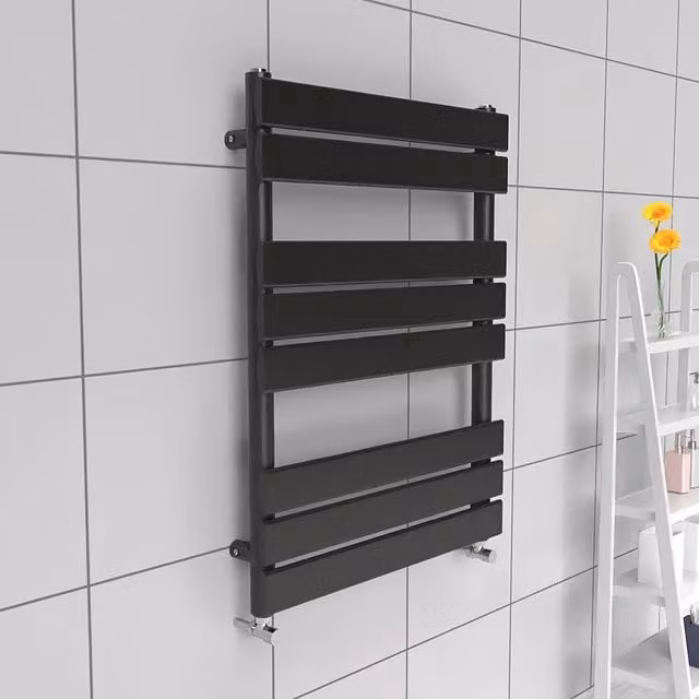 Lux Heat Flat Towel Radiator in Pewter, H 800mm x W 600mm