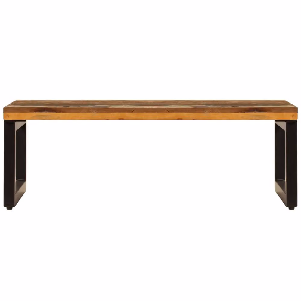 Berkfield Home Industrial Coffee Table in Brown Solid Wood and Metal, W/D/H: 100 x 50 x 35 cm – 2