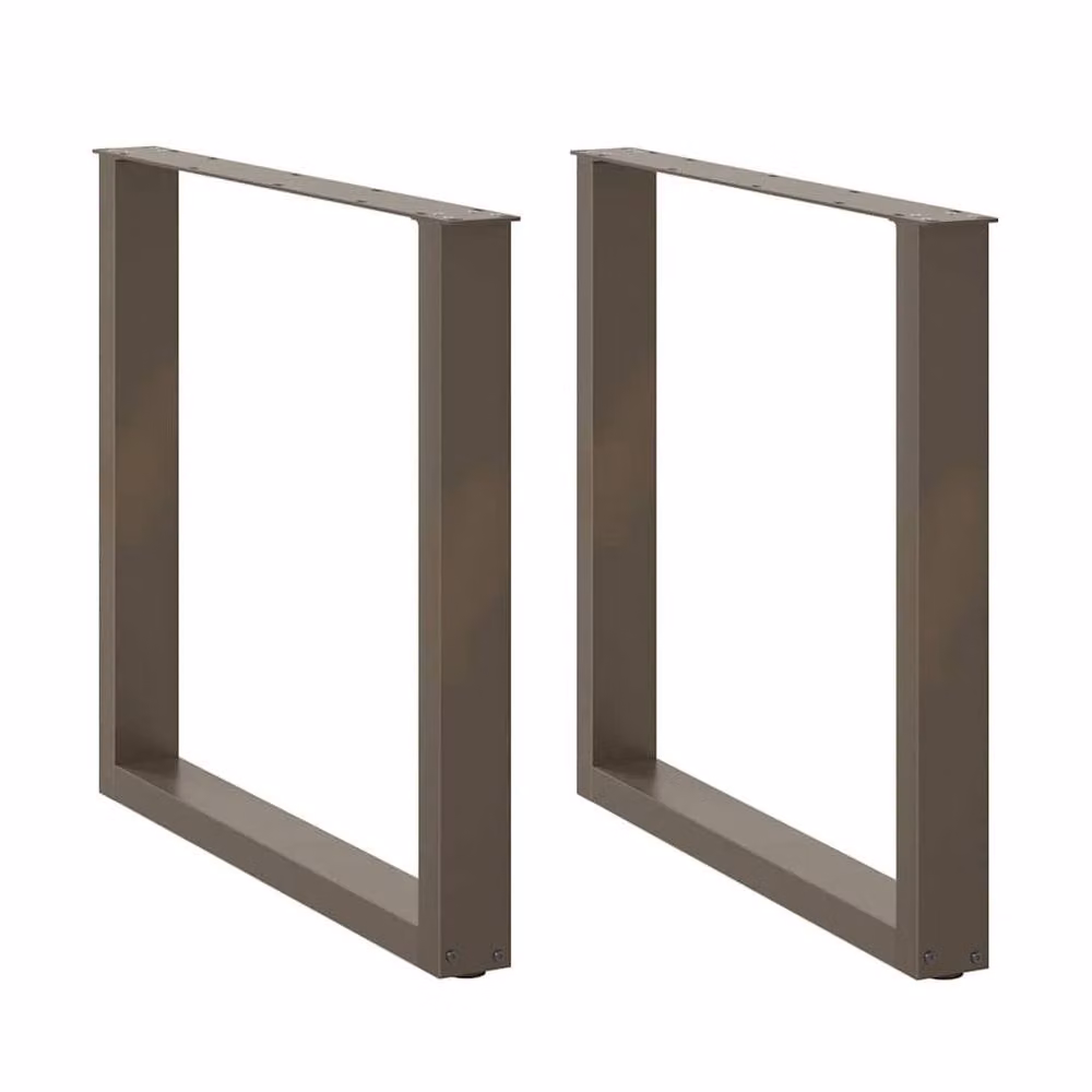 Berkfield Home U-Shaped Coffee Table Legs, 2 Pieces, Brown Steel, H: 90 cm, W: 72.5 cm, D: 72.5 cm – 1