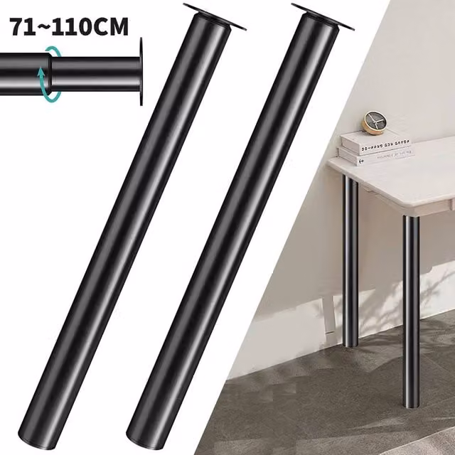 Kelvenix 2-Pack Breakfast Bar Table Leg Support in Black, W: 1000 cm, D: 52 cm – 1