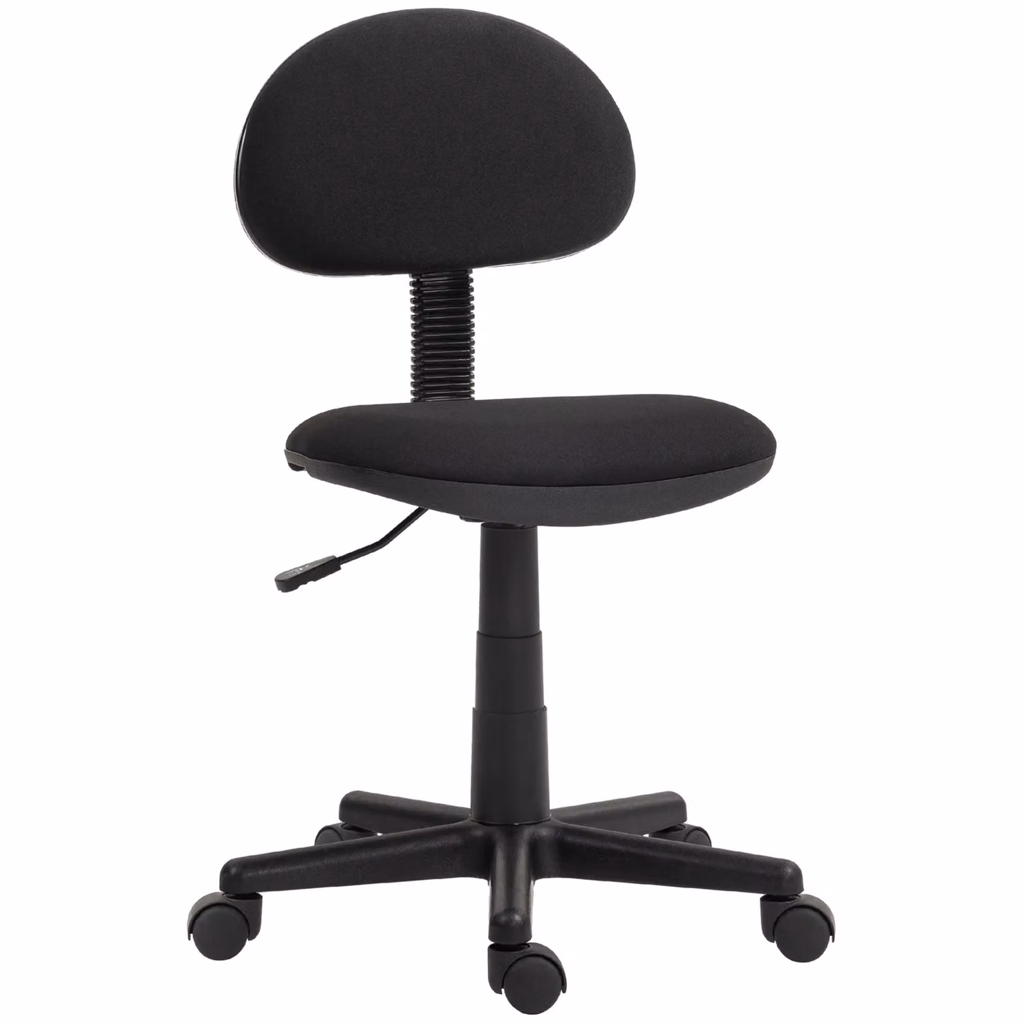 HOMCOM Armless Black Fabric Task Chair with 360 Degree Swivel and Castors – 2