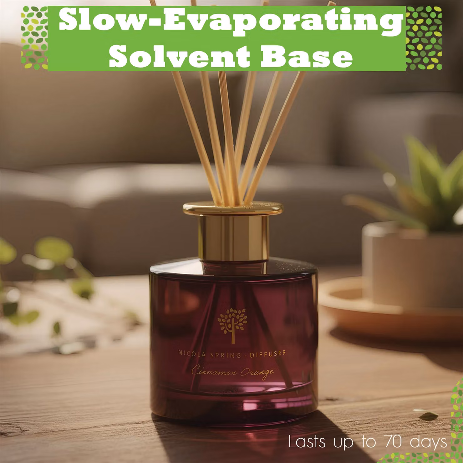 Nicola Spring Wild Fig & Cassis Scented Reed Diffuser, 200ml, Red Glass Jar – 7
