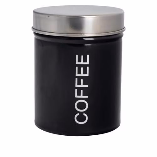 Harbour Housewares Metal Coffee Storage Canister with Airtight Lid, Black – 1