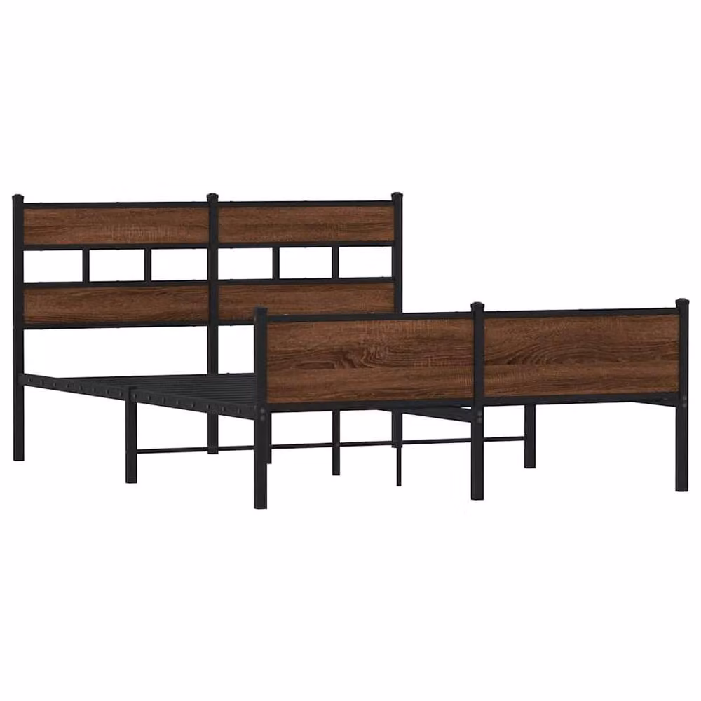 Berkfield Home Classic Bed Frame in Brown Oak, W/D/H: 140 x 190 cm – 3