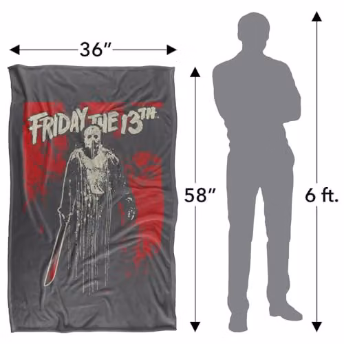 Warner Bros. Friday The 13th Drip Silky Touch Super Soft Fleece Throw Blanket, Multicolour, W: 91.44 cm x H: 147 cm – 4