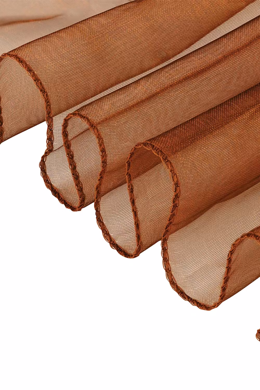 Neel Blue Set of 25 Light Brown Organza Sashes for Party Decoration, W: 17 cm, L: 280 cm – 2