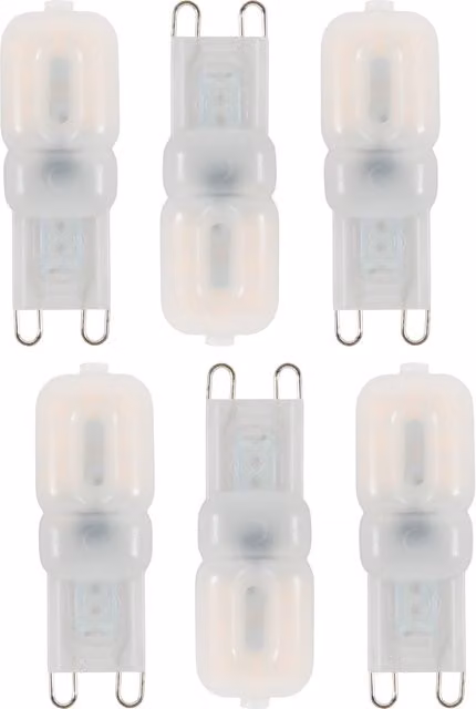 Litecraft 6 Pack of 2.5 Watt G9 LED Capsule Light Bulbs, Warm White