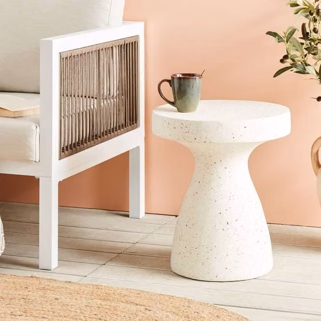 Wyld and Coco Terrazzo Side Table in White – 1