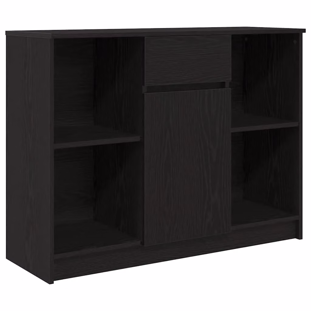 Berkfield Home Black Oak Sideboard with Drawer, W/D/H: 101 x 35 x 76 cm – 2
