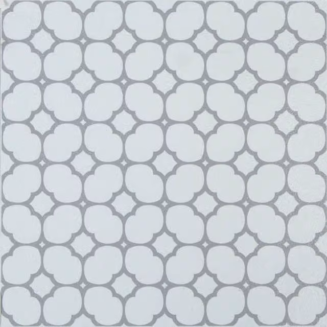 d-c-fix Bloomy Grid Self-Adhesive Geometric Vinyl Floor Tiles, White, 1sqm