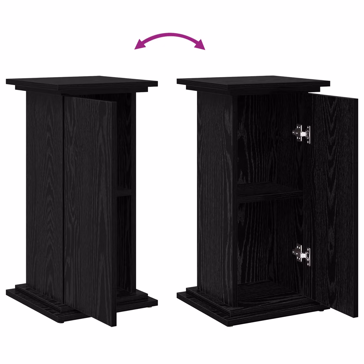 Berkfield Home Display Stand with Storage in Black Oak, W/D/H: 31 x 30 x 60 cm – 4