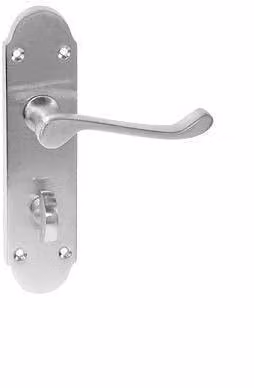 Golden Grace Epsom Scroll Bathroom Door Handle in Brushed Chrome Silver