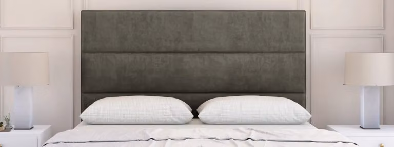 Sloomy Texas Small Single Divan Bed Base with 54 inch Floor Standing Headboard in Light Grey Velvet Fabric