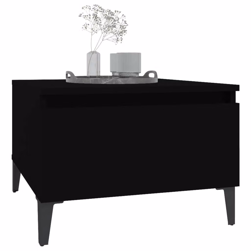 Berkfield Home Set of 2 Black Industrial Side Tables, W/D/H: 50 x 46 x 35 cm – 3