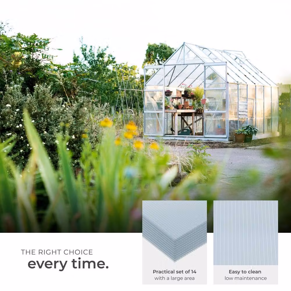 tectake Set of 14 Transparent Polycarbonate Multiwall Sheets, W/H: 121 x 60.5 cm – 3