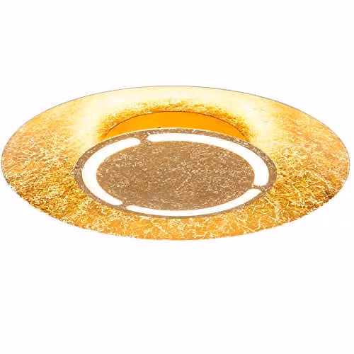Netlighting Tabea Semi Flush Ceiling Light Gold and White LED 3000K Warm White – 1