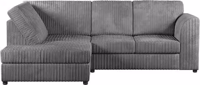 Luxor Living Luxor 4 Seater Corner Sofa, Left Hand Facing, Grey Jumbo Cord