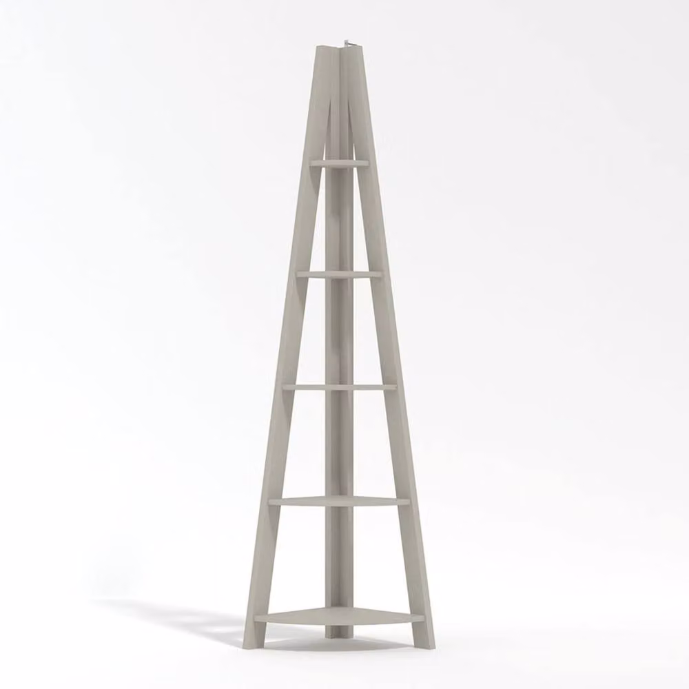 Wyld Haus Athy Grey Corner Ladder Shelving Unit with 4 Shelves – 2