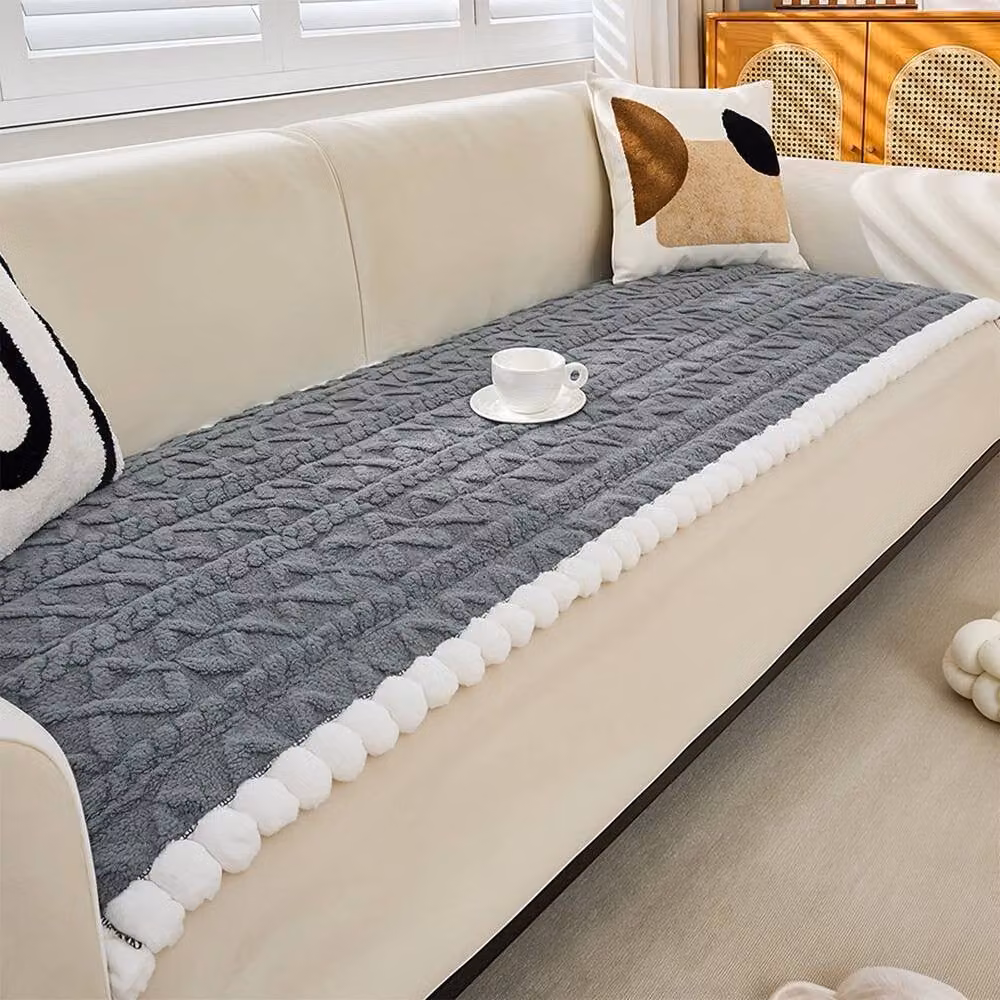Pawnora Large Grey Plush 5 Seat Sofa Cushion – 3