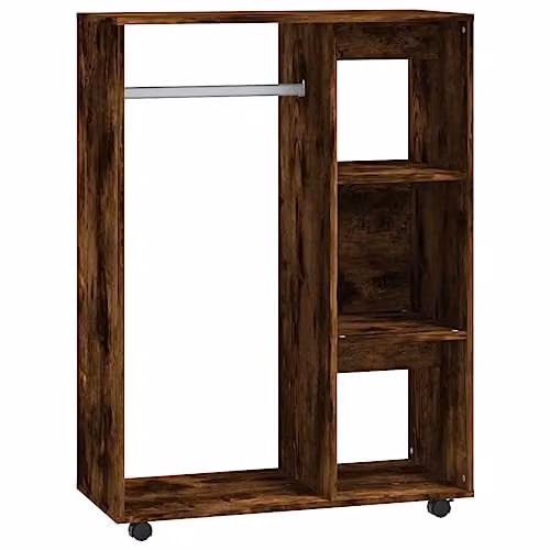 vidaXL Modern Oak Wardrobe in Brown with Hinged Doors and Internal Shelves, W/D/H: 80 x 40 x 110 cm – 1