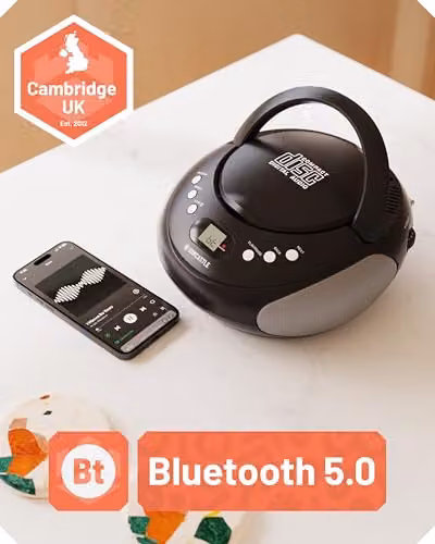 Oakcastle Portable Bluetooth CD Boombox with FM Radio and 3.5 mm Jack, Black – 2
