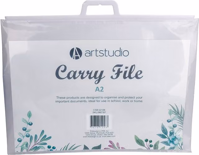 Art Studio Transparent Plastic A2 Zip Carry File