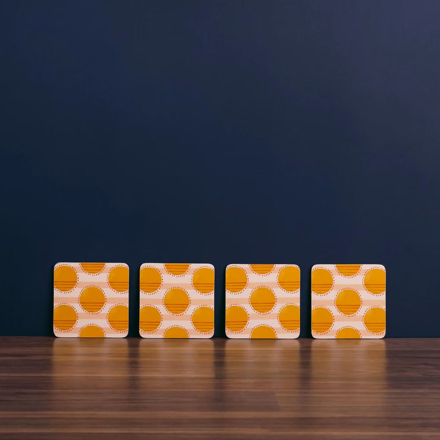 Creative Tops Absorbent Dotted Coasters, Set of Four, Yellow, Diameter: 10.5 cm – 2
