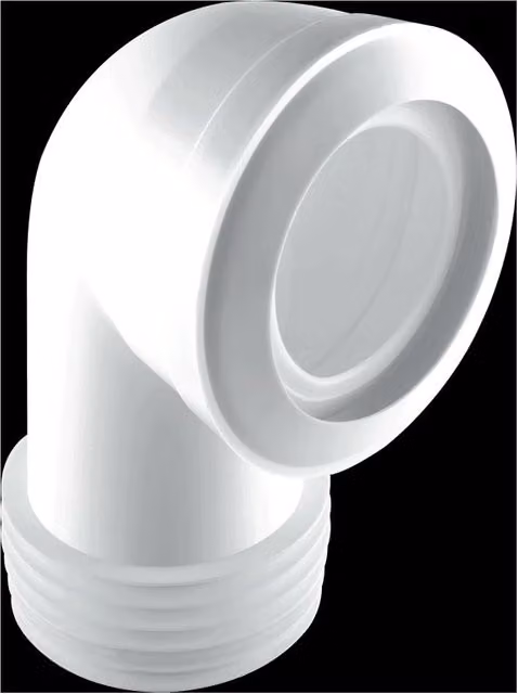 McAlpine MACFIT White 90 Degree Bend WC Connector with 97-107mm Inlet and 110mm Outlet – 1