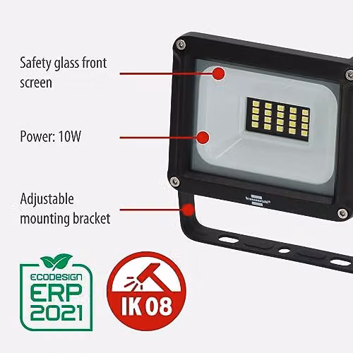 Brennenstuhl Jaro 1060 LED Outdoor Floodlight, 10W, 1150 Lumens, Black – 2