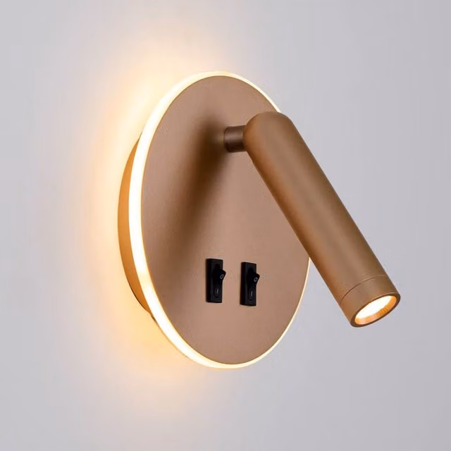 Netlighting Furla Gold Reading Wall Light with 2x LED Warm White 3000K