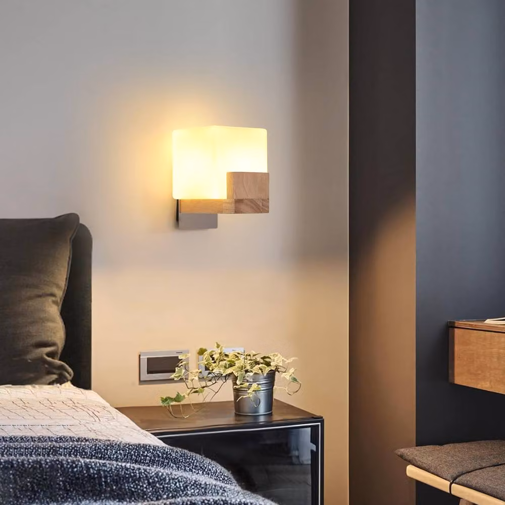 COMELY Vintage G9 LED Indoor Wall Light with Wood and Glass in Walnut – 3