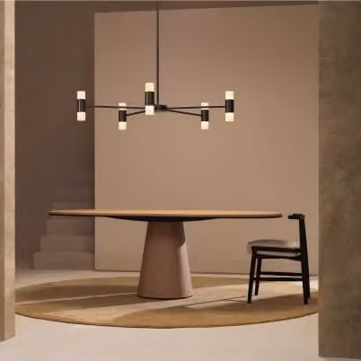 CTO Lighting Roma Modern Suspended Pendant Light in Black Metal and Glass with Up and Down Lighting