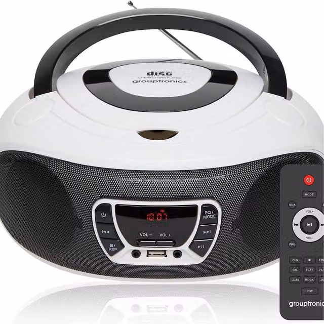 Grouptronics Small Portable CD Player with Speakers in Blue