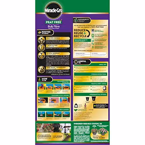 Miracle-Gro Premium Bulb Fibre Peat Free Compost, 20 Litre Bag, Purple – 2