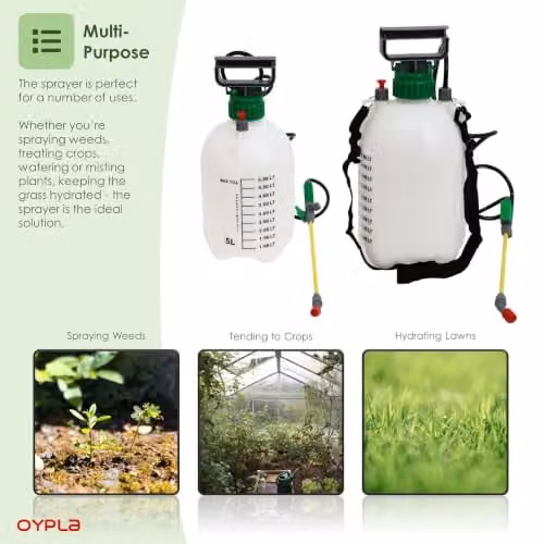 Oypla Green Manual Pump Action Pressure Garden Weed Sprayer, 5L – 2