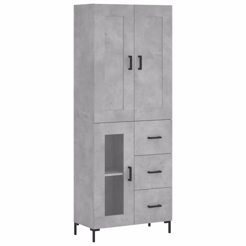 Berkfield Home Modern Highboard in Concrete Grey, W/D/H: 69.5 x 34 x 180 cm – 2